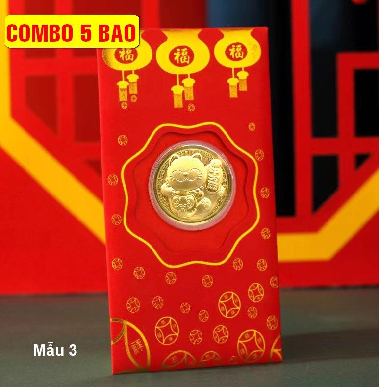 05 Bao Lì Xì Mèo Vàng Như Ý Cát Tường Đài Loan - Mẫu 3 - PASA COLLECTION