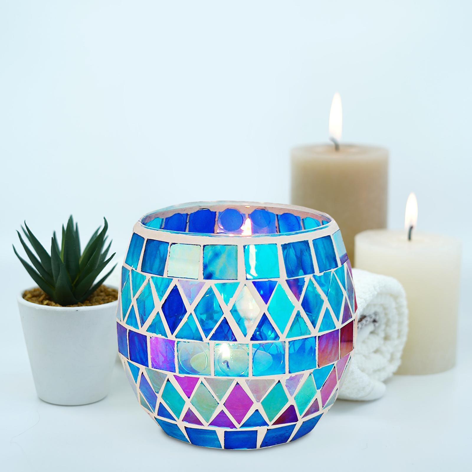 Mosaic Candle Holder Tea Light Holder for Gift Dining Room Home Ornament