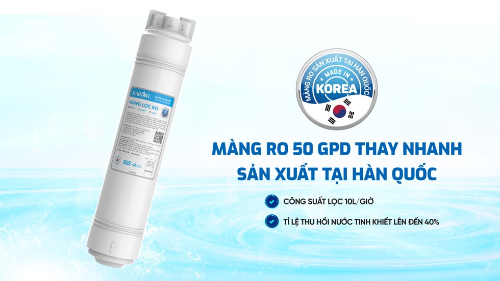 Máy lọc nước RO Karofi KAQ-U50K - Hàng Chính Hãng
