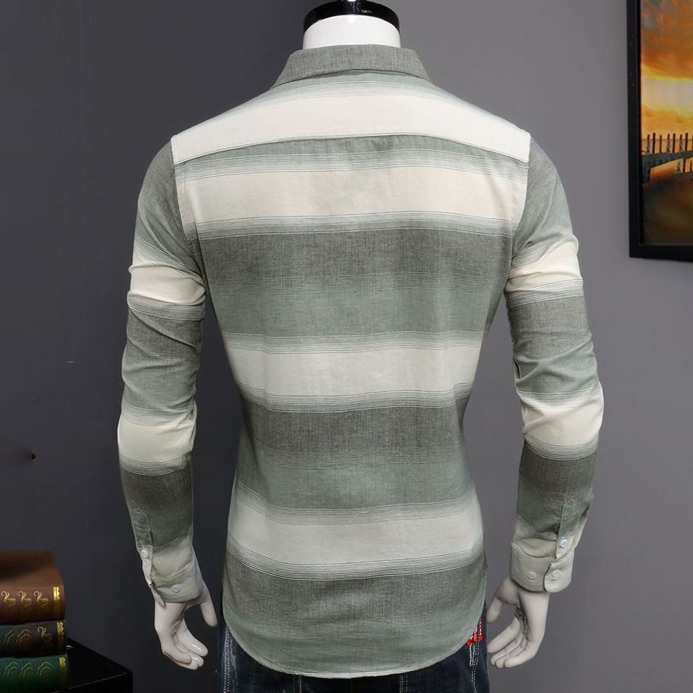 Áo Sơ mi, áo sơ mi nam dài tay cao cấp phối màu chất cotton co giãn nhẹ phù hợp đi làm đi chơi N52
