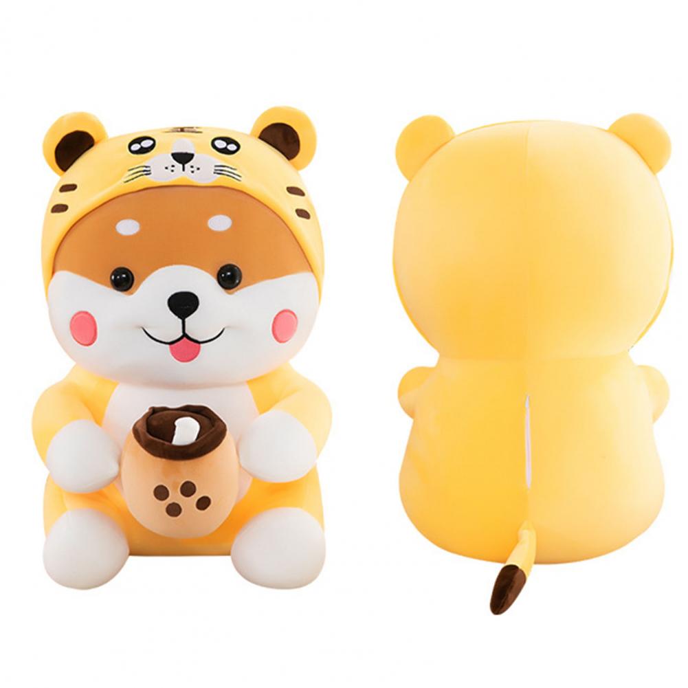 Thú nhồi bông shiba cosplay hổ ôm trà sữa - Size 55cm - Quà tặng shiba ôm trà sữa nhồi bông êm mịn dễ thương - Gối ôm mềm mịn cho bé