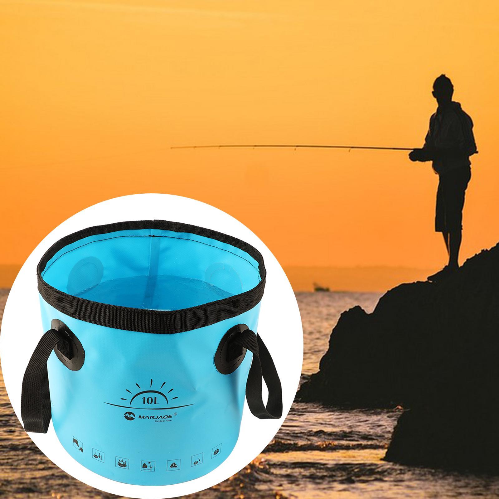 Collapsible Bucket Foldable Water Container Portable for Camping 10L Yellow