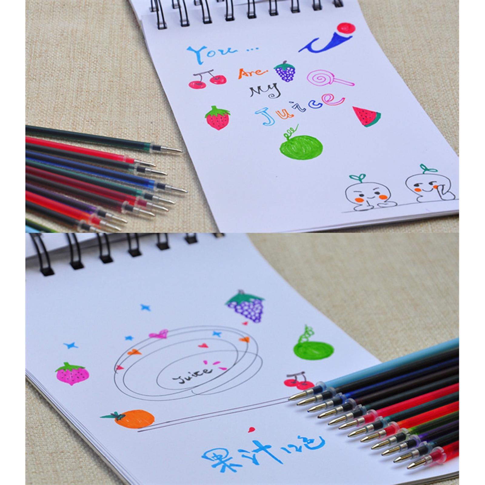 Neon Gel Pen Refill Glitter Pen for Coloring Drawing Craft Marker;