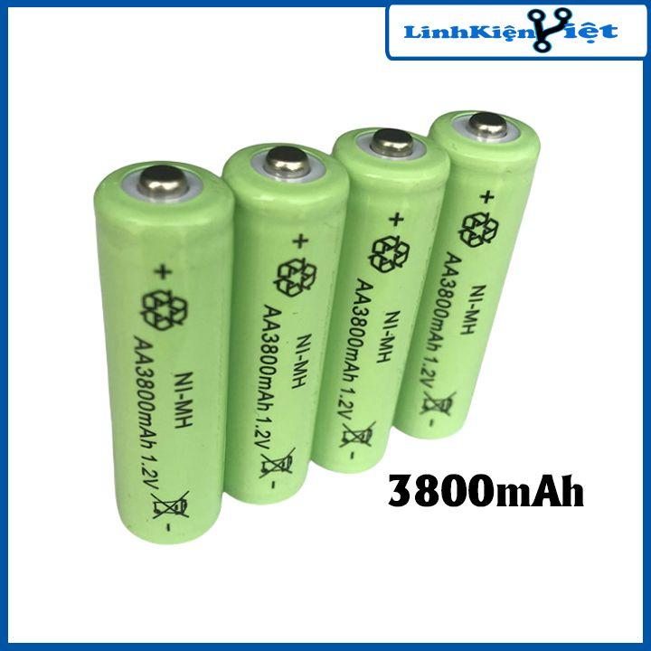 Pin sạc Ni-MH AA điện áp 1.2V dung lượng lớn 1800mA/3000mA/3800mA tùy chọn