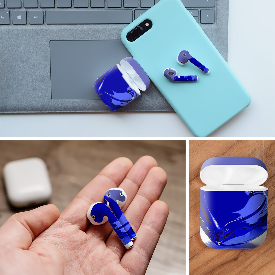 Miếng dán skin chống bẩn cho tai nghe AirPods in hình Họa tiết - HTx018 (bản không dây 1 và 2)