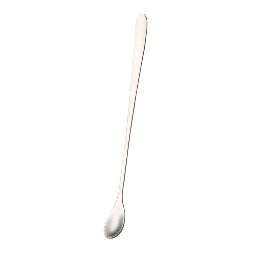 Long Handle Stainless Steel Stirring Spoon Milkshake Drinks Tea Coffee Spoon