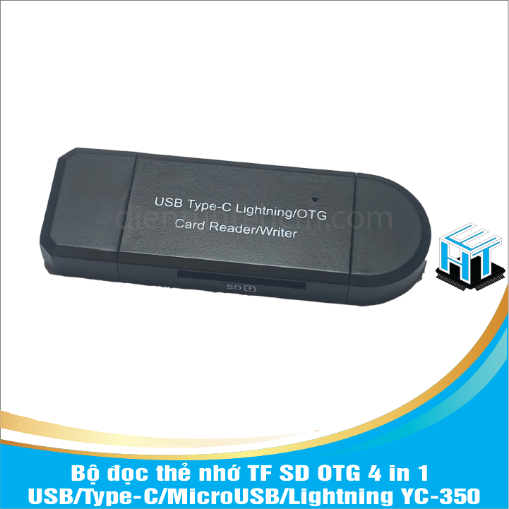 Đầu đọc thẻ nhớ TF SD OTG 4 in 1 USB/Type-C/MicroUSB/LGYC-350