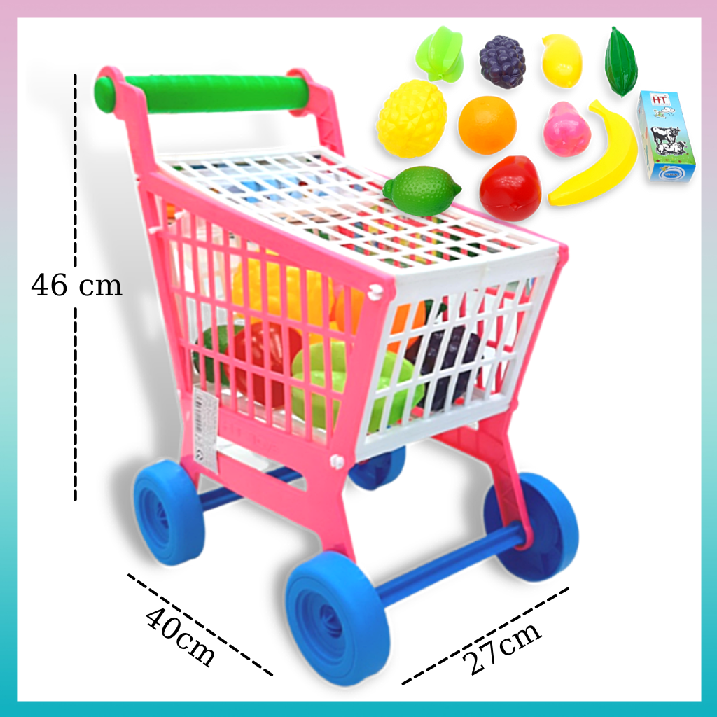 Xe đẩy siêu thị đồ chơi có bé HT7660