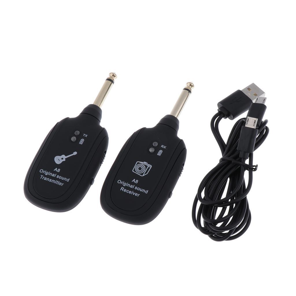 UHF Wireless Guitar System, Guitar Audio Transmitter Receiver Set for Electric Guitar Bass Violin
