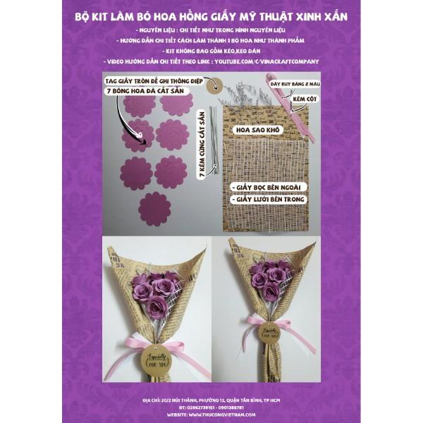 Kit bó hoa hồng giấy mỹ thuật