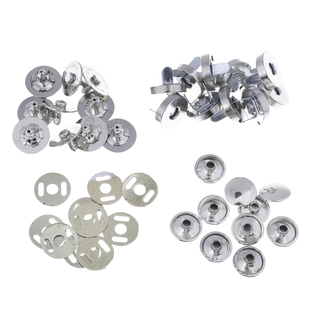 20 Bộ 14 Mm Bạc & Vàng Từ Nút Khóa Ốp Cho May Vá, Thêu Sò Ví, Túi Xách quần Áo Trang Trí