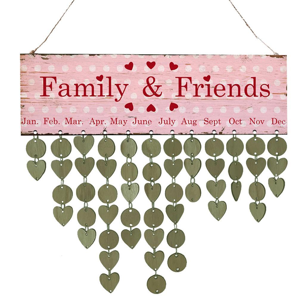 Family friends reminder calendar wooden board plaque hanging decor