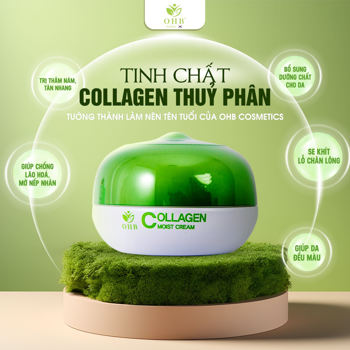 Kem Collagen Moist Cream OHB MADE IN KOREA 50g.