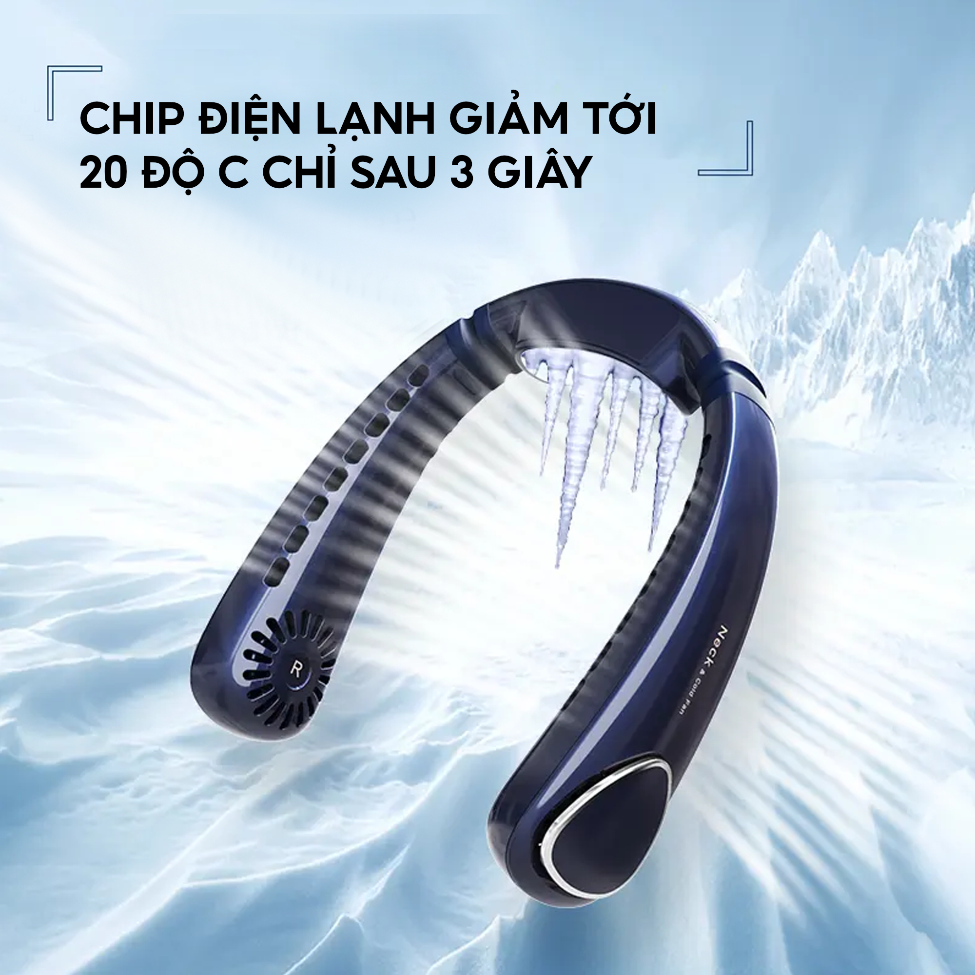 Quạt đeo cổ sò lạnh Half Horse với cục sò lạnh trang bị chip điện lạnh, giảm tức thì tới 20 độ chỉ sau 3 giây, thổi bay cơn nóng. Hàng chính hãng