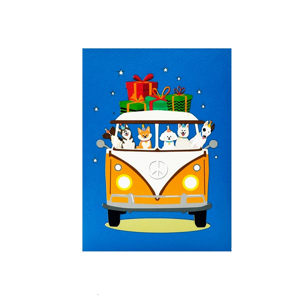 B31 -  Thiệp 3D Xe Buýt Sinh Nhật – Birthday Van – Pop Up Card Viethands Giftshop