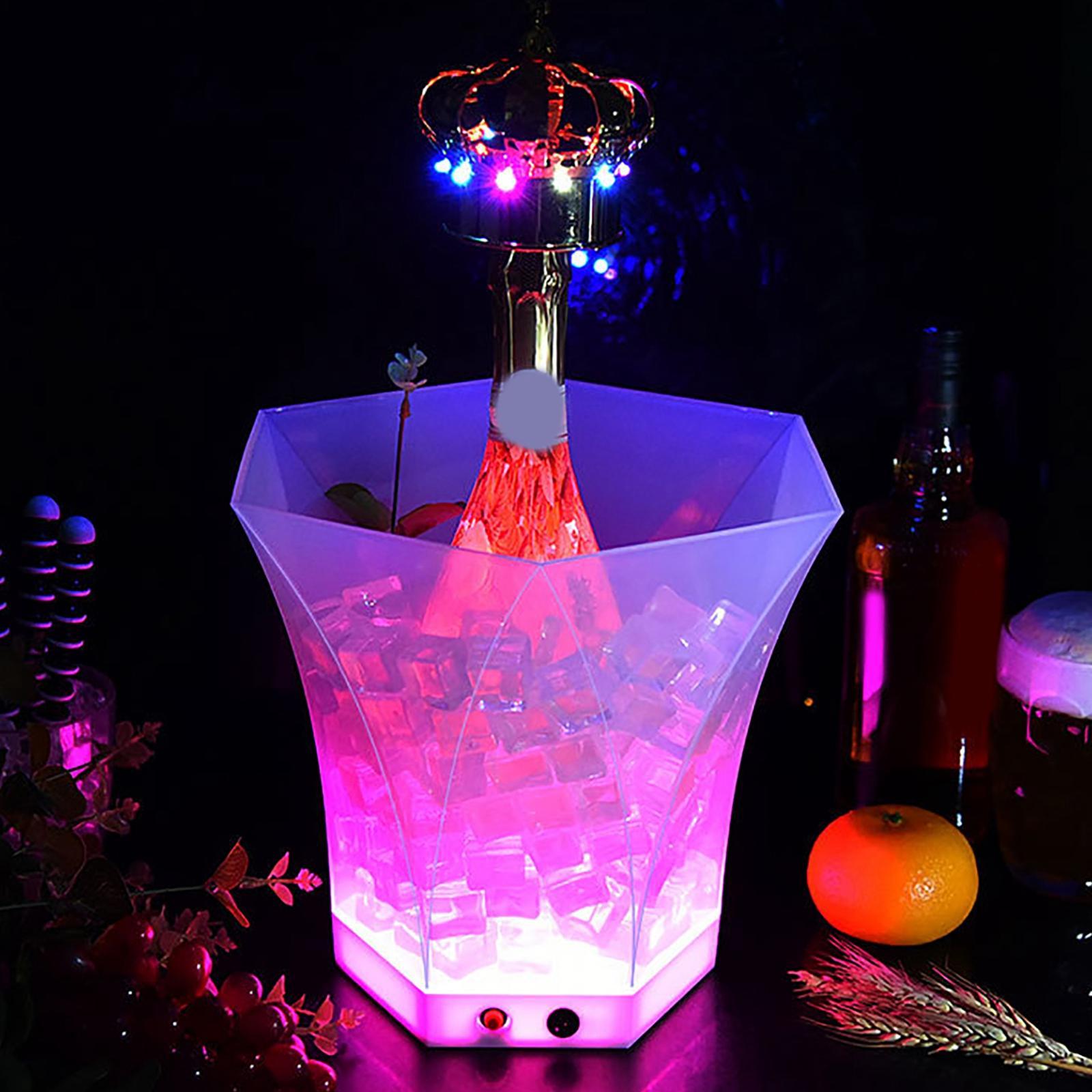 LED Wine Ice Bucket Bar 5L Wine Plastic Color Changing Bottle Home Glowing