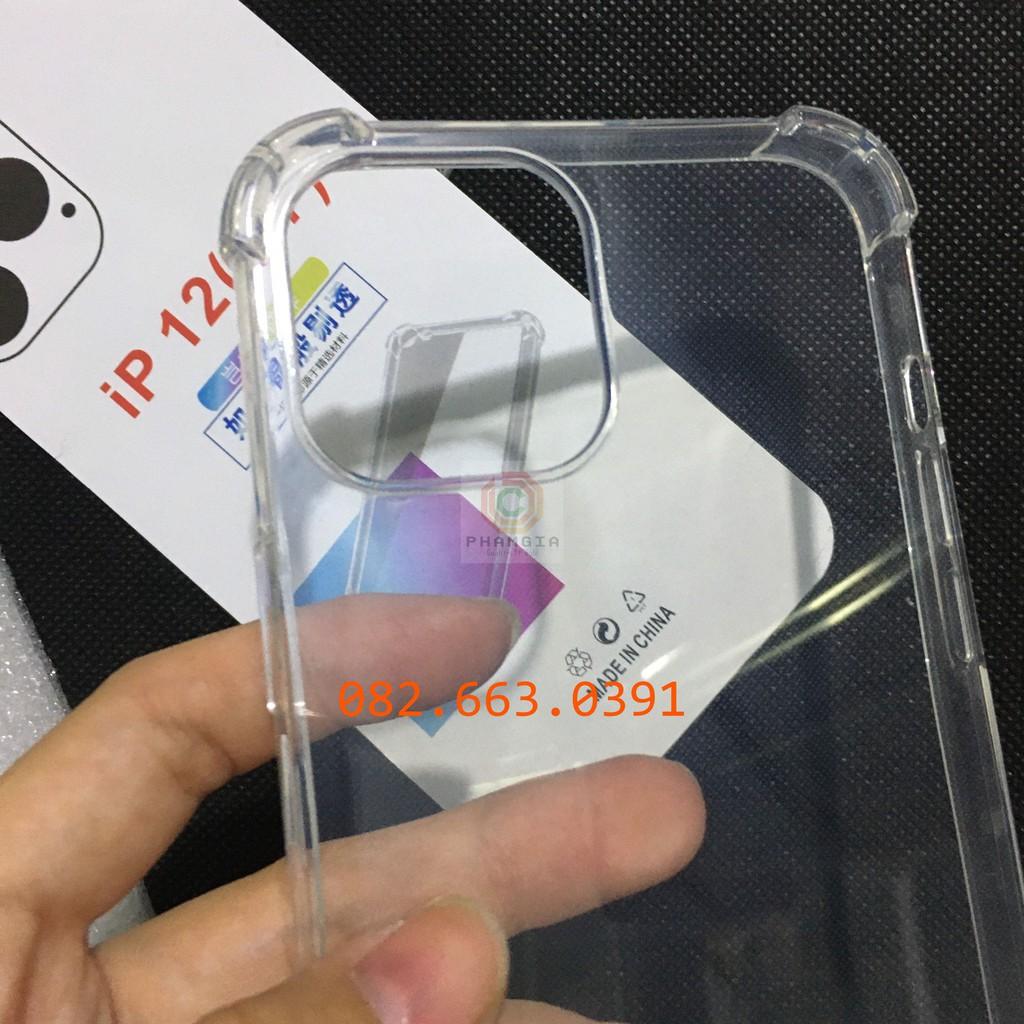Ốp lưng dẻo trong dành cho Iphone 12, 12 pro, 12 mini, 12 promax chống sốc siêu bền