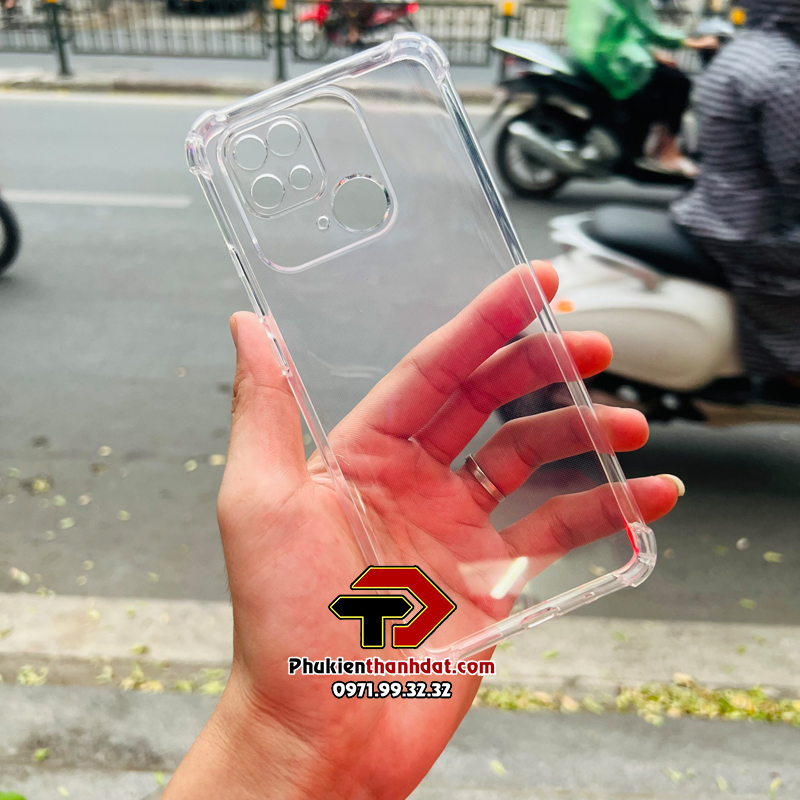 Ốp lưng cho Xiaomi Redmi 10C trong suốt chống sốc bảo vệ camera sau