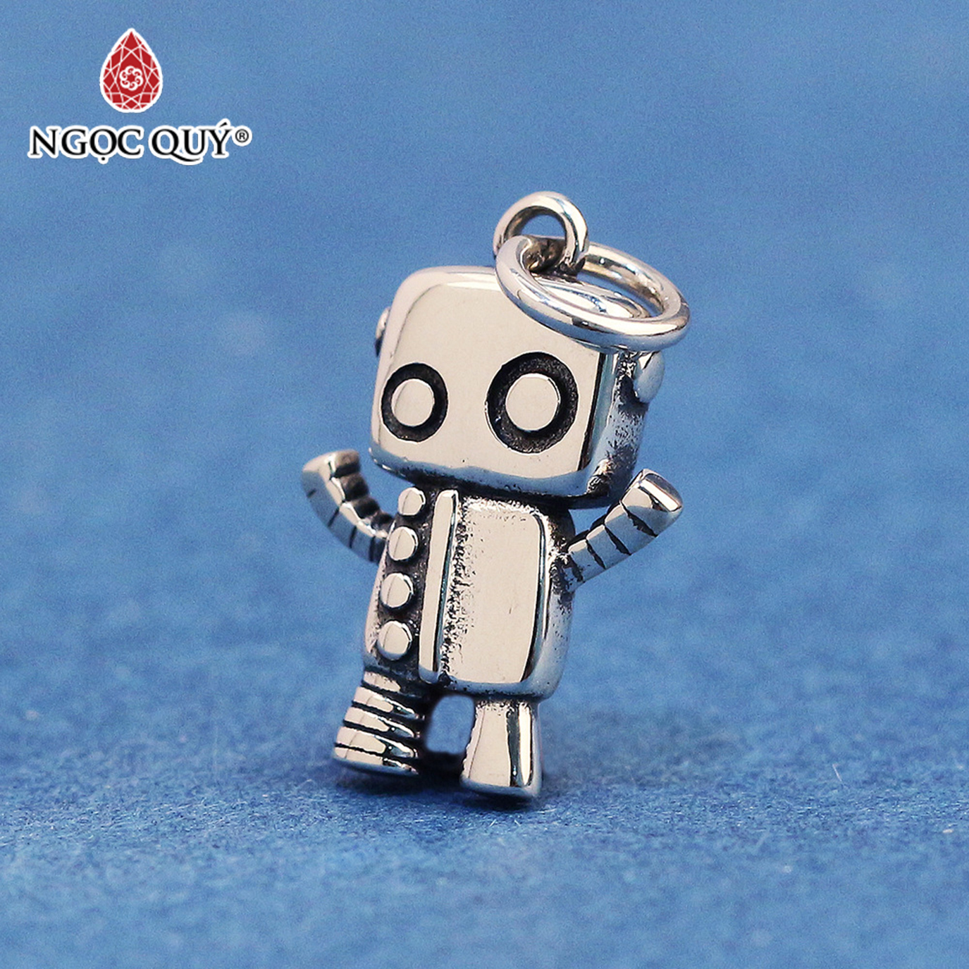 Charm treo robot vui vẻ - Ngọc Quý Gemstones