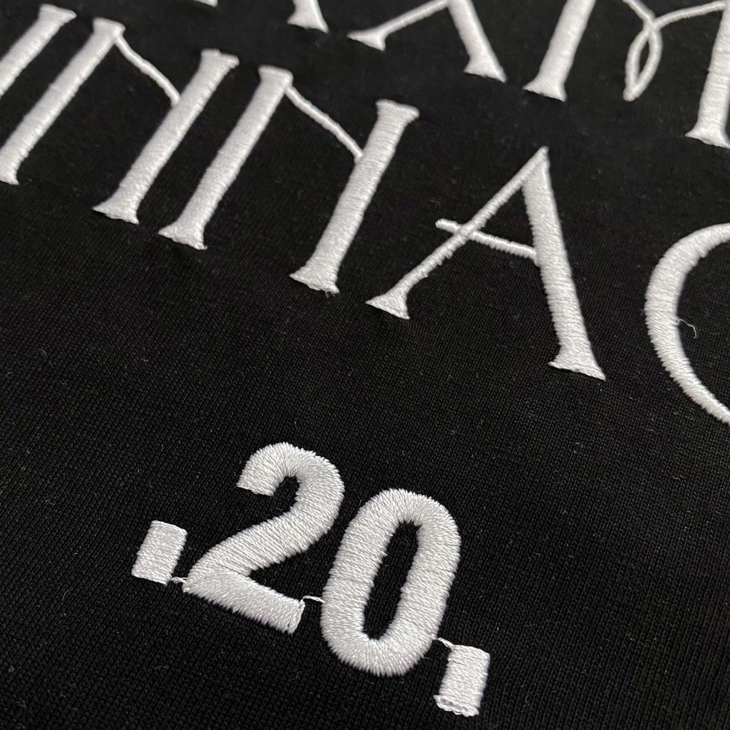 Áo thun XXME thêu họa tiết 20 Pinnacle cao cấp màu đen