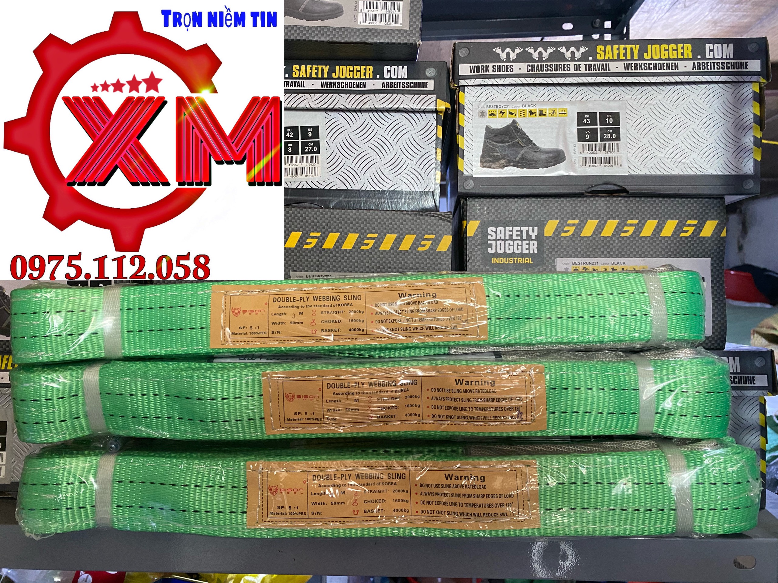 Dây cáp vải cẩu hàng 2 Tấn - bản 50mm - Hệ số 5:1
