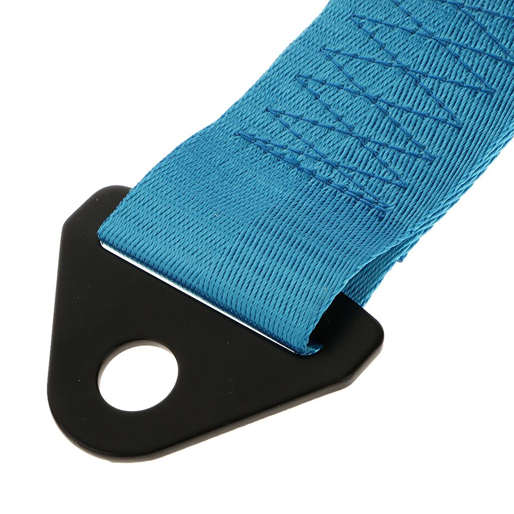 Trailer Tow Strap Short Kit with Bumper Hook for Universal Car Blue