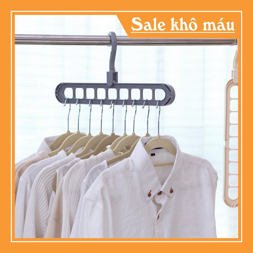 MÓC TREO QUẦN ÁO 9 LỖ ĐA NĂNG GẤP GỌN CHỐNG TRƯỢT
