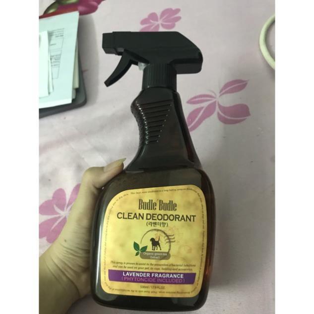 Xịt Khử Mùi Dưỡng Lông Cho Chó Mèo Budle'Budle. Nước hoa khử mùi cho chó. Nước hoa cho mèo. Chai 530ml.