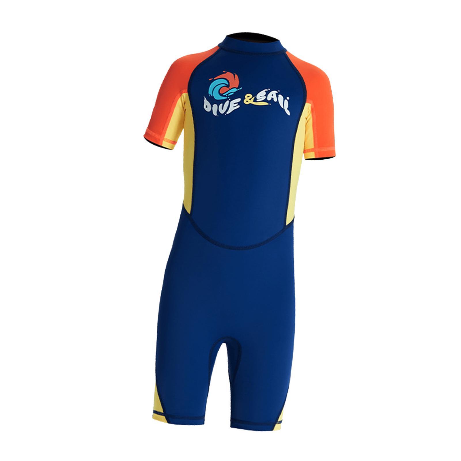 Kids Wetsuits Children Wet Suit Boys Diving Suit Short Sleeve Swimsuit Back Zip Shorty Wetsuit for Swimming Kayaking Diving Surfing