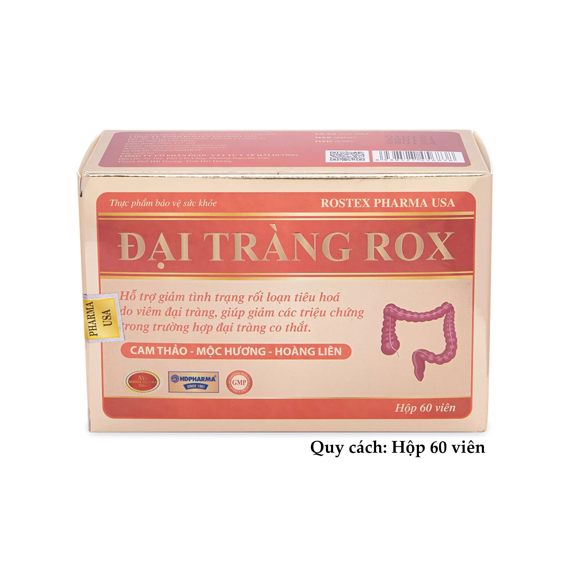 Đại Tràng Rox giảm rối loạn tiêu hóa, co thắt đại tràng Hộp 60 viên