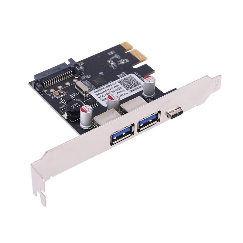 Psy PCIE PCI Express to USB 3.1 Type-C 2 Port USB 3.0 Type-A Riser Expansion Card