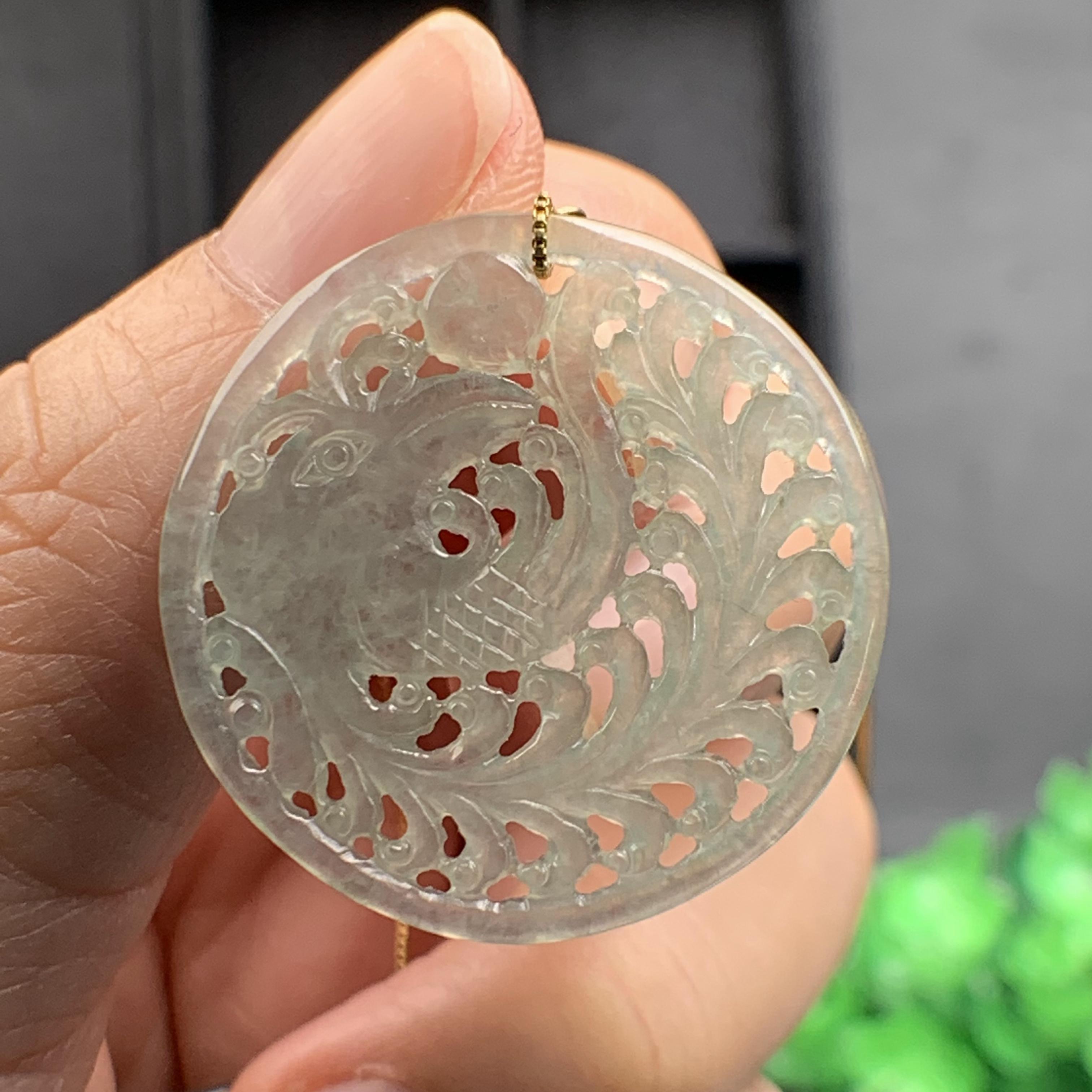 Khuyên tai Phượng hoàng Ngọc phỉ thúy tự nhiên