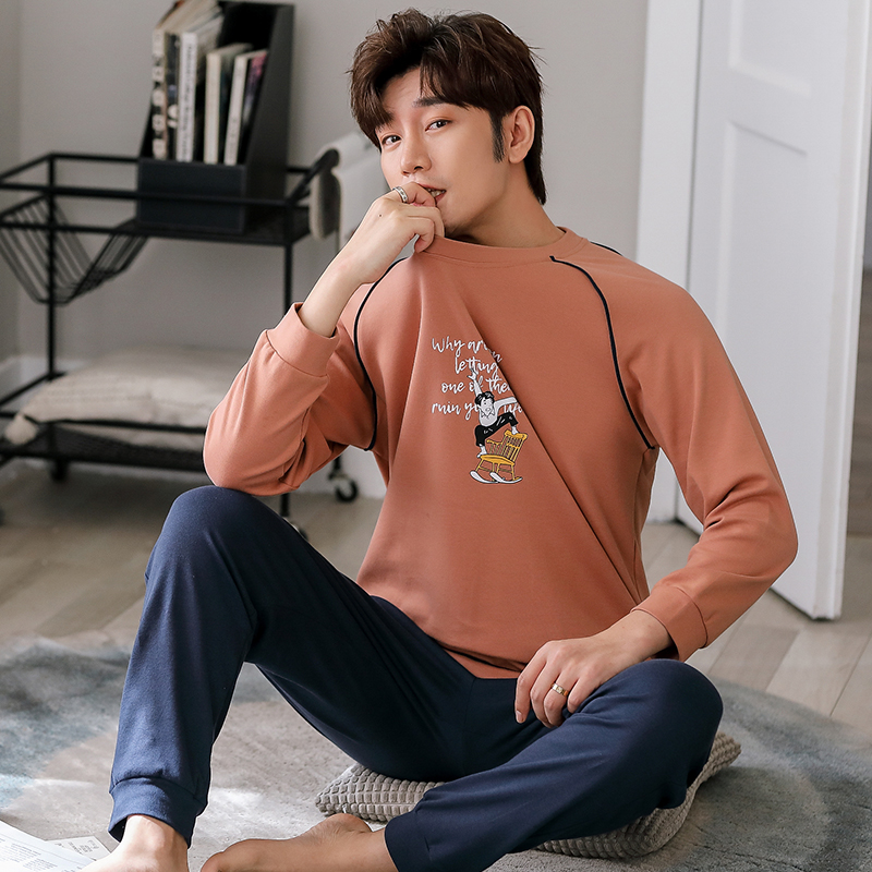 BỘ THU ĐÔNG NAM Chất vải Cotton 100% đồ ngủ nam mặc ở nhà được 4 mùa style Hàn Quốc trẻ trung & thoải mái
