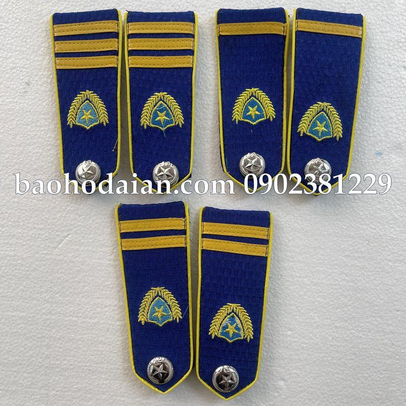 Cầu vai bảo vệ xanh dương viền vàng, sao inox - TT08