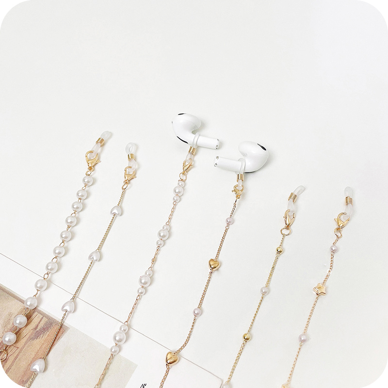 Glasses chain chuỗi giữ gọng kính đeo khẩu trang mặt nạ dây đeo tai nghe airpod đeo cổ mix hạt phong cách Hàn Quốc