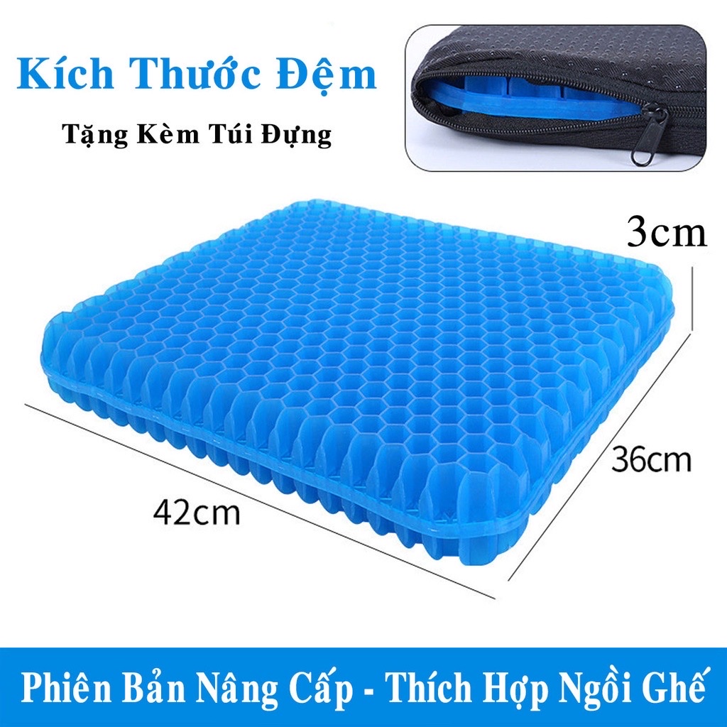 Đệm cao su 3D lót ghế ngồi thoáng khí phù hợp cho nhiều loại ghế - Đệm ngồi 3D dạng tổ ong co dãn đàn hồi cao