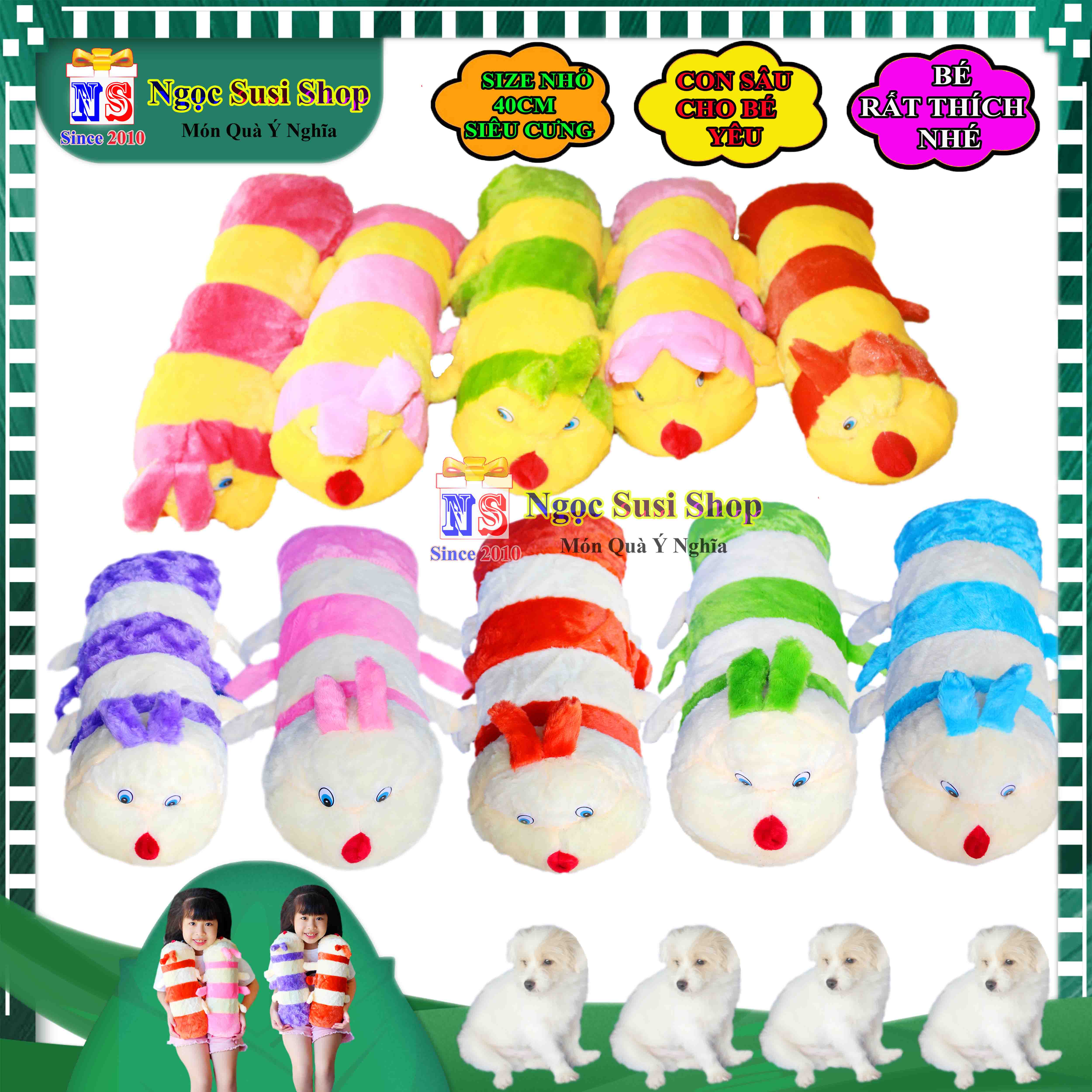 GỐI ÔM CON SÂU SIZE NHỎ CHO BÉ ÔM NGỦ SIÊU CƯNG - THÚ BÔNG HÌNH CON SÂU