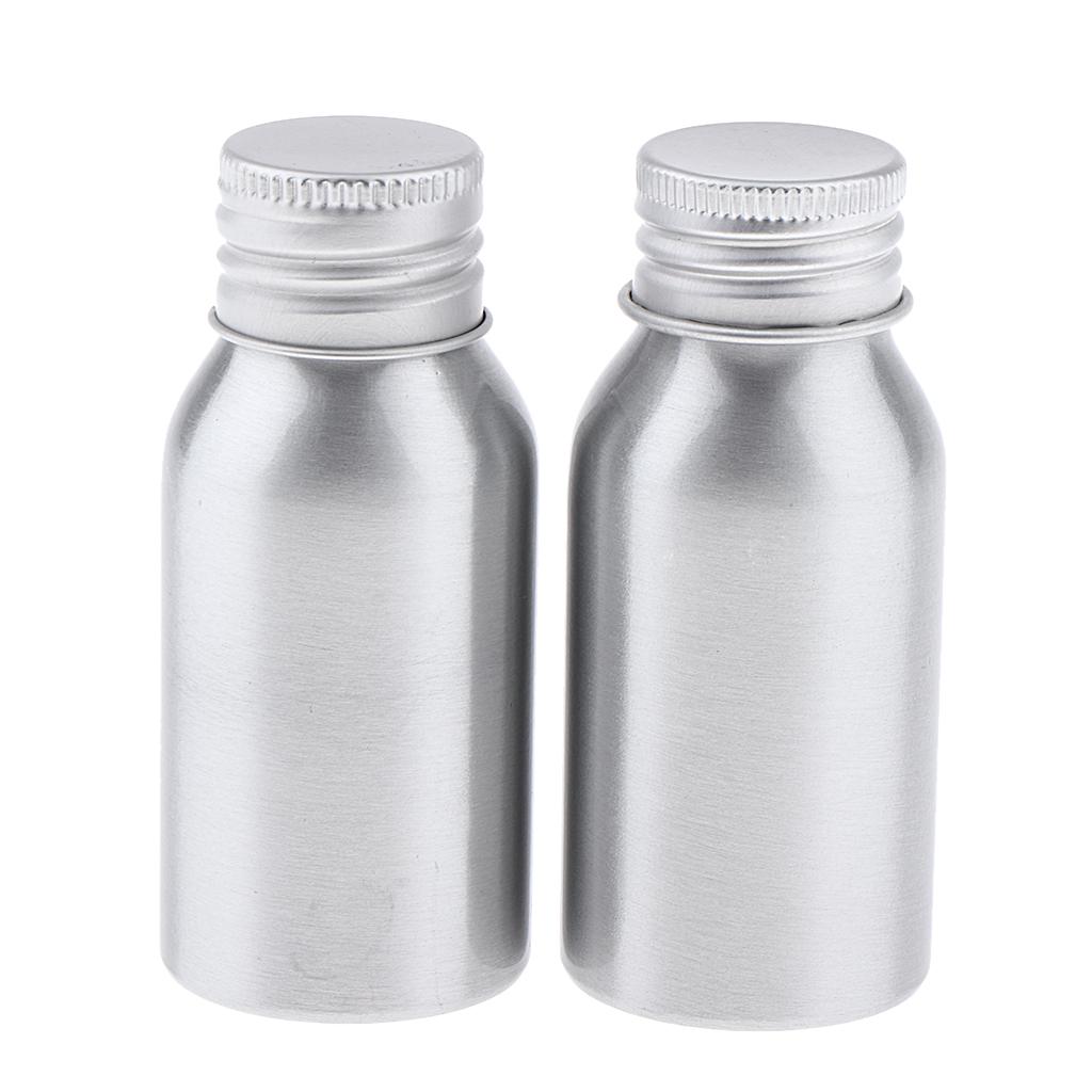 2x Travel Aluminum Refillable Makeup Bottle Liquid Empty Cosmetics Container