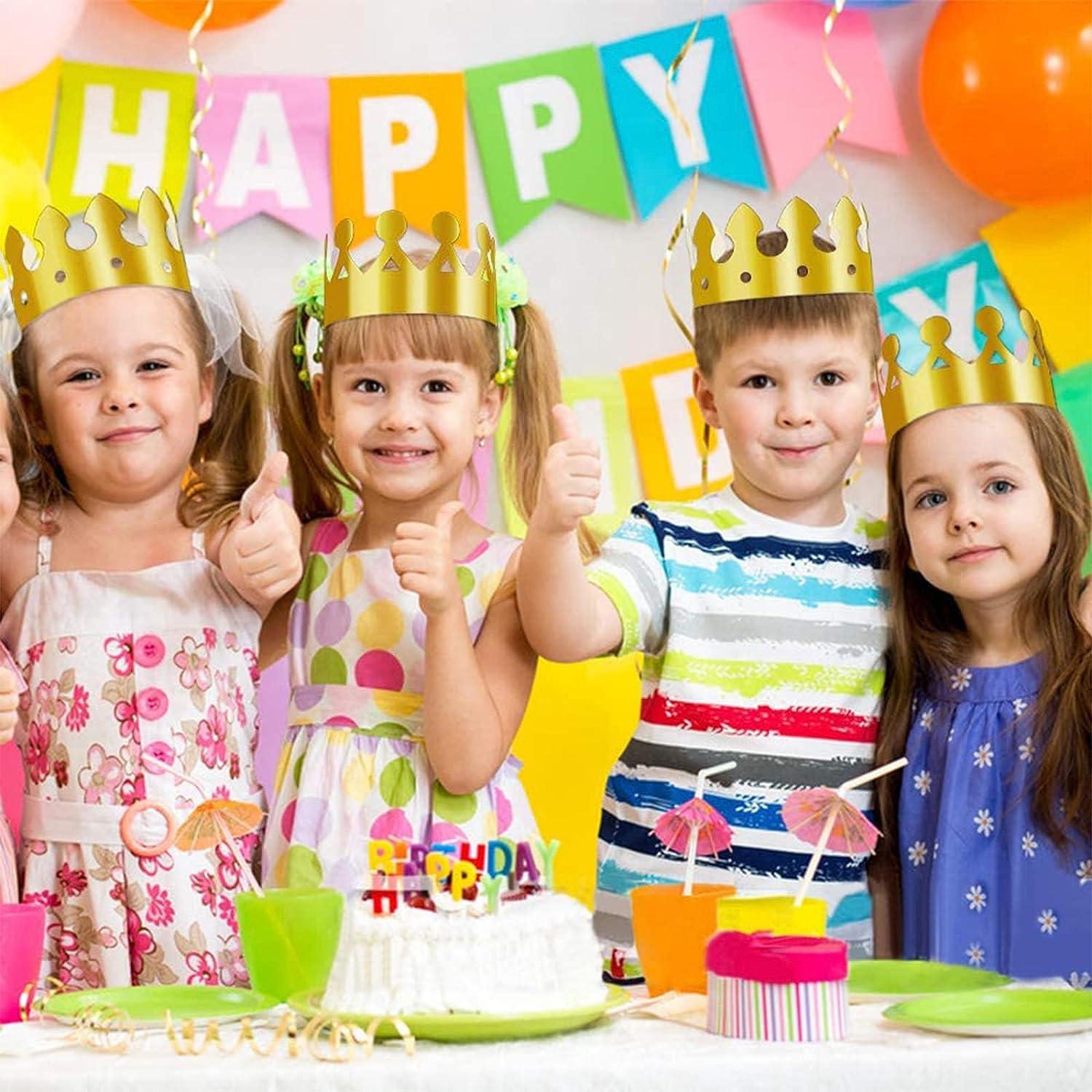 Mũ Tiệc Vương Miện, 30 Cái Vương Miện Giấy Vàng Cho Lễ Kỷ Niệm Sinh Nhật Đạo Cụ Chụp Ảnh Tắm Cho Bé, Mũ Vương Miện Giấy Có 9 Lỗ Để Điều Chỉnh Kích Thước