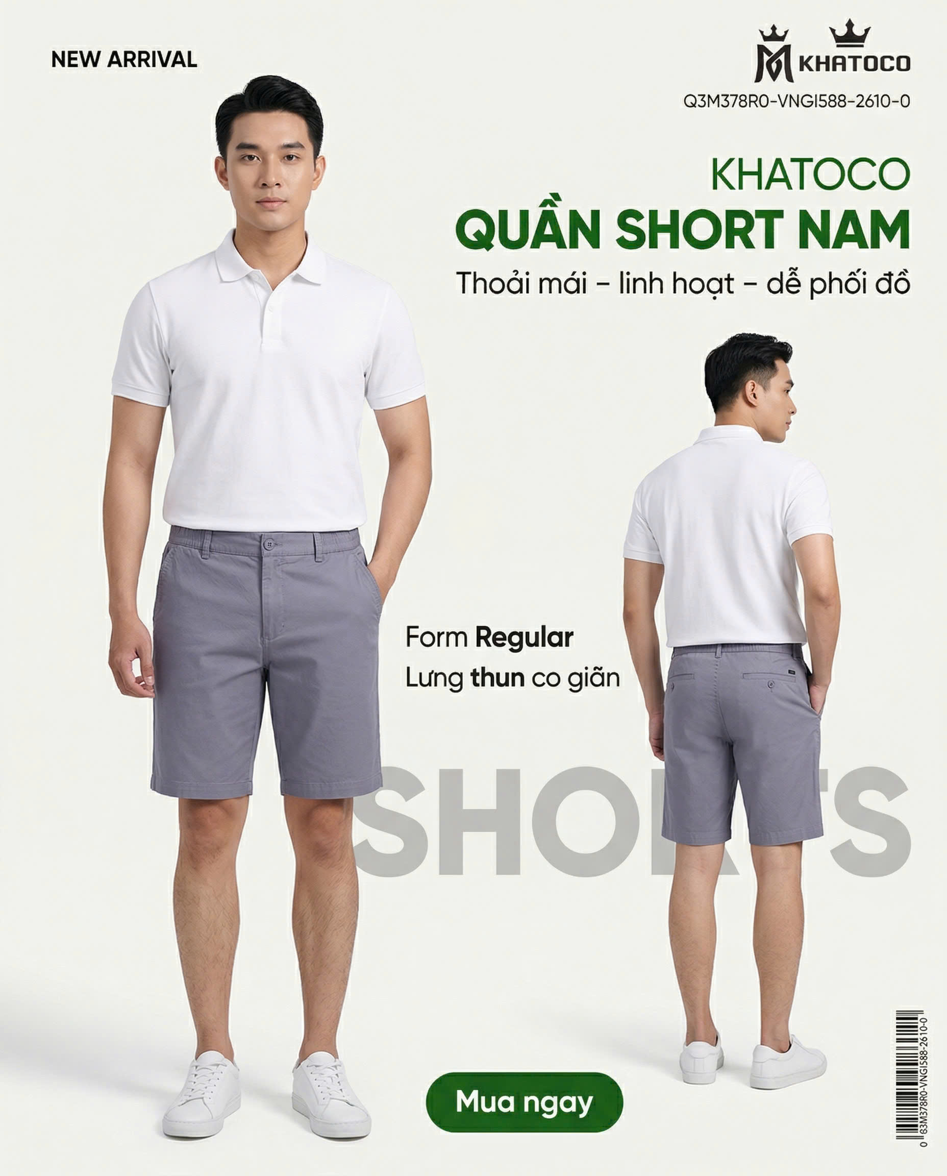 Quần short nam Khatoco sale off 299k( Giá tem 378k)(29-38)