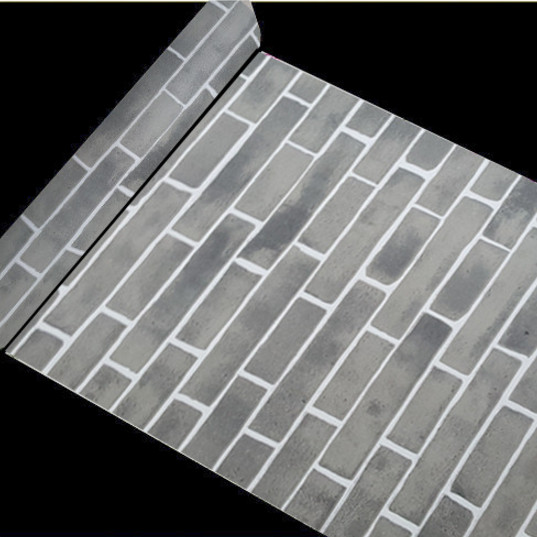 GIẤY DÁN TƯỜNG KHỔ 45CM X10M GẠCH XÁM VIỀN TRẮNG