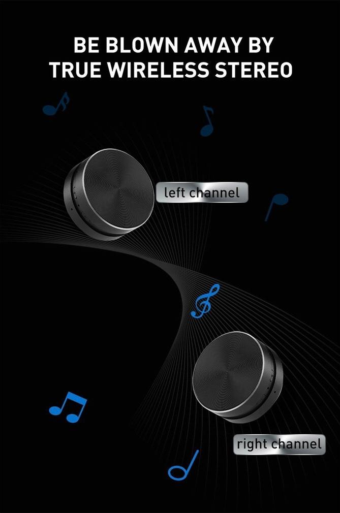 Loa dẫn điện xương Bluetooth twsstereo Kênh âm thanh kép Hộp âm thanh Mini Humbird loa với HD Call FM Radio Color: Black