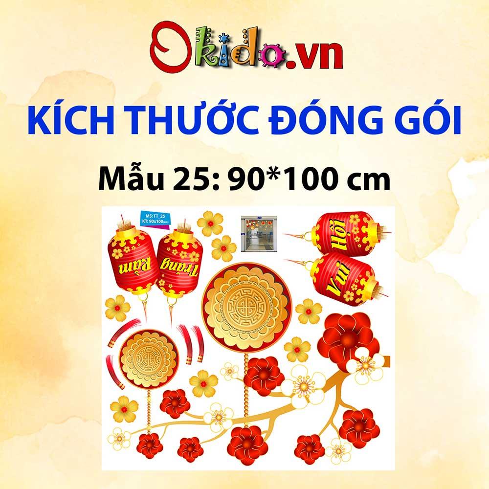 DECAL TRANG TRÍ TẾT TRUNG THU 2021 LONG LÂN VÀ ĐÈN LỒNG ĐỎ