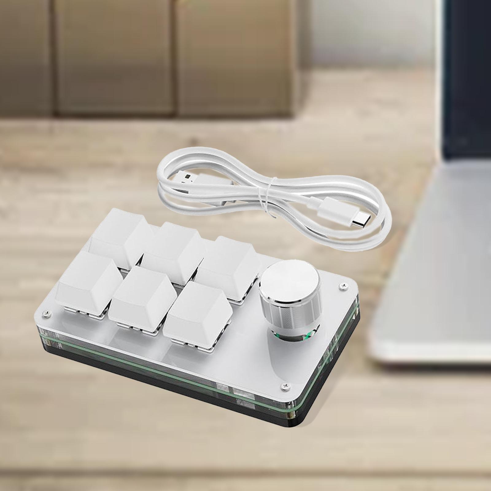 6 Keys One Handed Gaming Keypad White