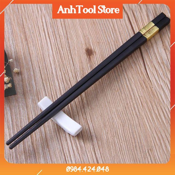 - Hộp 10 đôi đũa khảm vàng Thiết kế Hàn quốc dài 27CM
