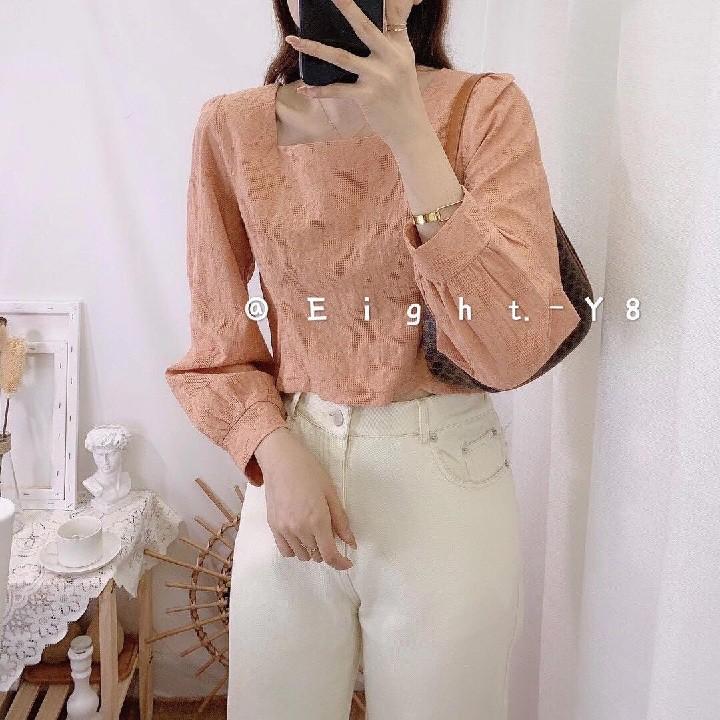 Áo Sơ Mi Nữ Croptop - nunanunong - Áo Nữ Phong Cách Hàn Quốc Phù Hợp Đi Làm, Đi Chơi, Sự Kiện