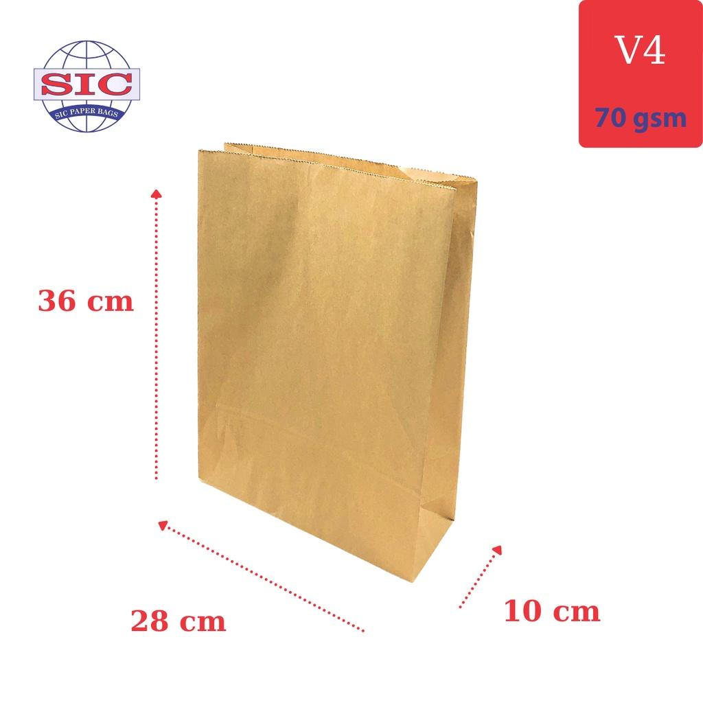 10 CHIẾC TÚI GIẤY KRAFT V4: 28x10x36 KHÔNG QUAI