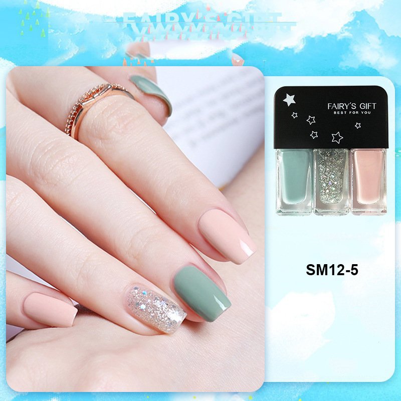 Combo 3 lọ sơn móng tay, sơn gel bóng Hàn nhiều màu SM12