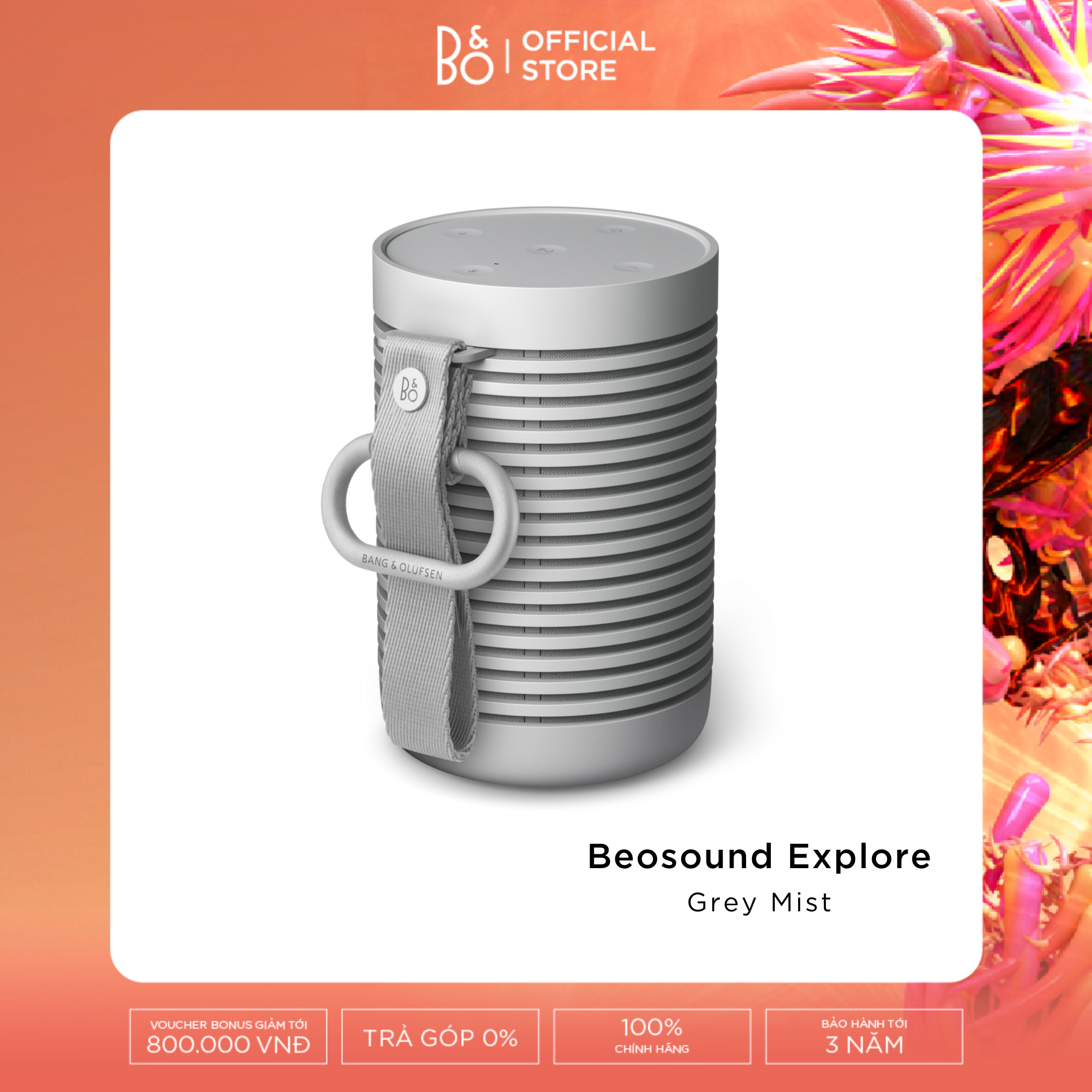 Beosound Explore – Loa bluetooth B&O du lịch chống nước - Hàng chính hãng