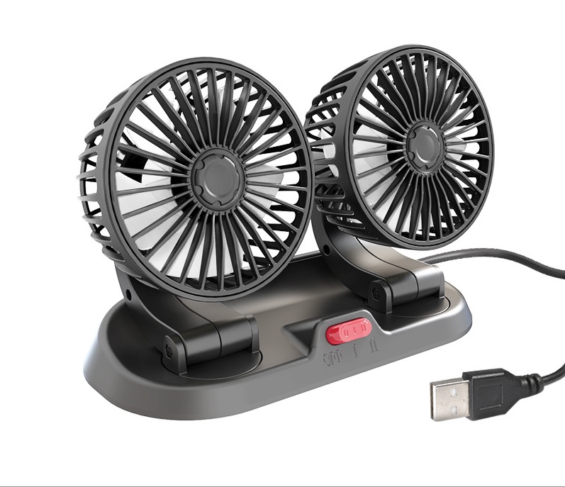 Quạt Ô Tô Cổng USB 12V-24V Thông Dụng Dùng Cho Xe Hơi, Xe Tải Tặng kèm tẩu sạc USB